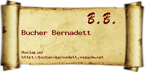 Bucher Bernadett névjegykártya